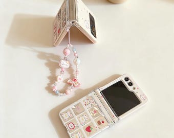 Simpatica custodia per telefono a forma di gatto per Samsung Galaxy Z Flip 7 6 5 4 3 con protezione cerniera, set di 3 cover protettive