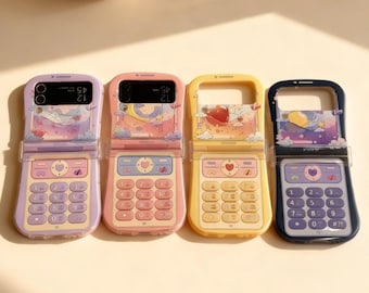 Retro Flip Phone Case für Samsung Galaxy Z Flip 6 5 4 3 Vintage Handy Schutzhülle