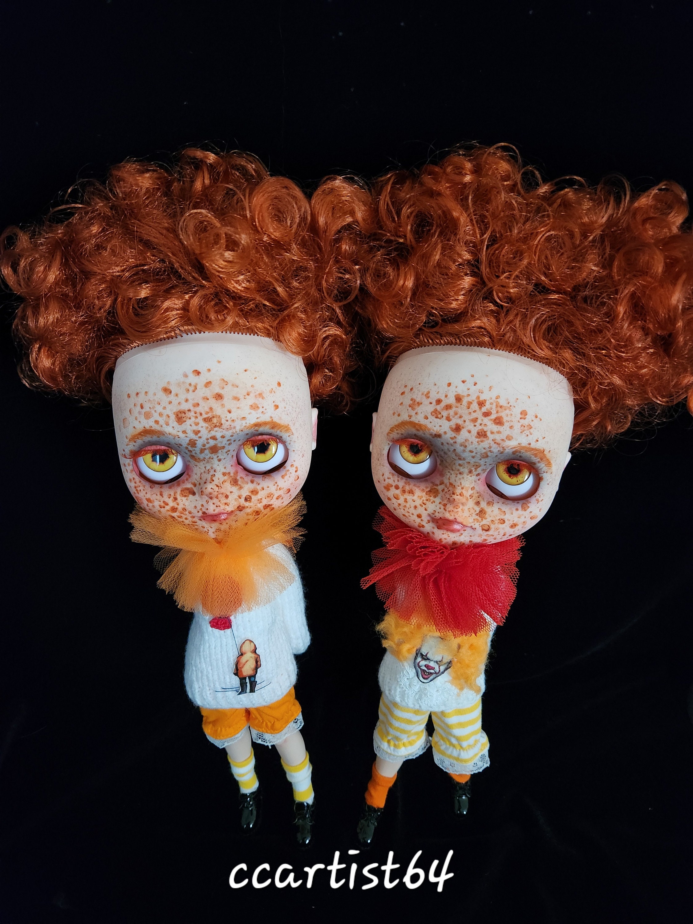 Doll Eyelashes, Carrot Red Lashes, Ginger, Redhead, 1 Inch, Blythe