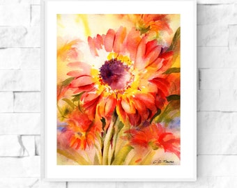 Mothers Day Gift, Watercolor Flowers Art Print from Original Watercolor Painting