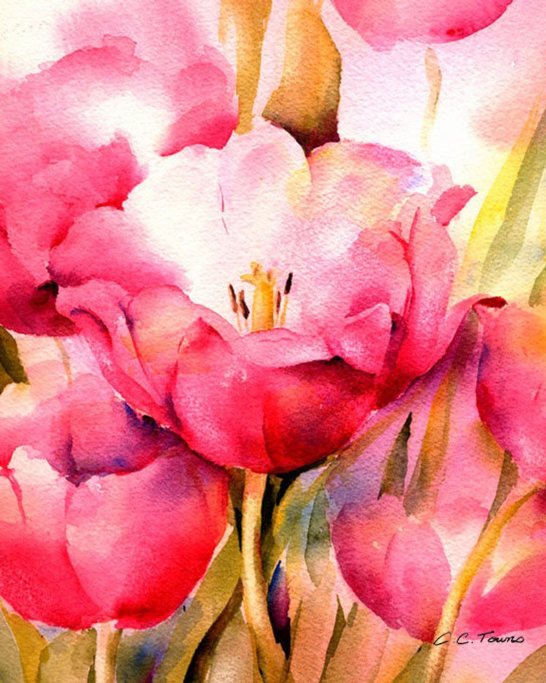  Aquarelle  tulipe aquarelle  Peinture Imprimer  par Etsy