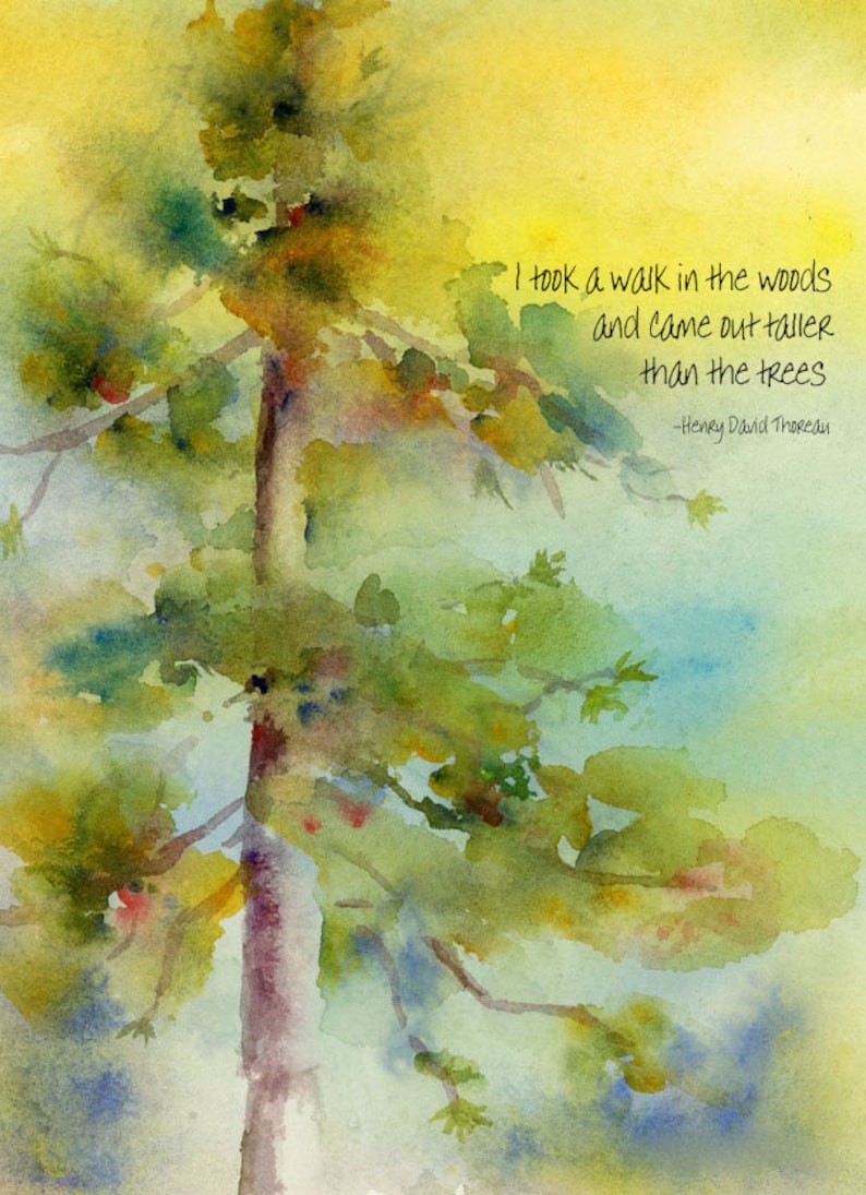 Motivational Art, Thoreau Quote Watercolor Print, Inspirational Art ...