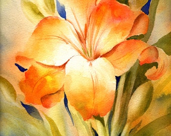 Floral Print from Original Watercolor by Connietownsart, Flowers Painting