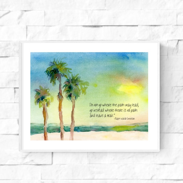 Meditation Gift, Motivational Quote Wall Art Print, Soothing Inspirational Wall Art, Ralph Waldo Emerson Quote