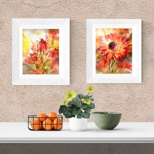 Set of 2 Floral Watercolor Prints from Original Watercolor Paintings by Connietownsart, Fine Art Watercolor