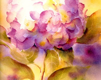 Hydrangea Painting, Hydrangea Print from Original Watercolor Painting by Connietownsart, Gift for Her
