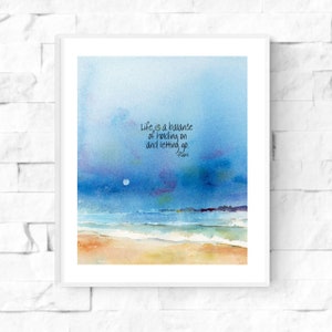 Motivational soothing inspirational watercolor print with quote by Connietownsart image 1