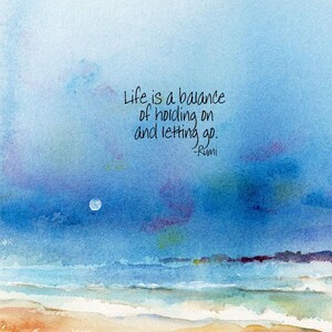 Soothing Motivational Inspirational Watercolor Print With Calming Quote ...