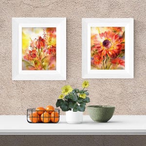 Set of 2 Floral Watercolor Prints from Original Watercolor Paintings by Connietownsart, Fine Art Watercolor