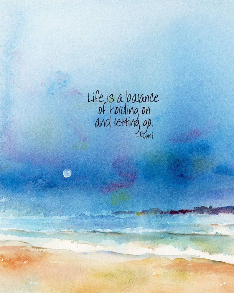 Motivational Quote, Watercolor Print, Soothing Art, Inspirational Art, Connietownsart Coastal theme, Watercolor Painting, Quote Print, Inspirational gift, Rumi Quote