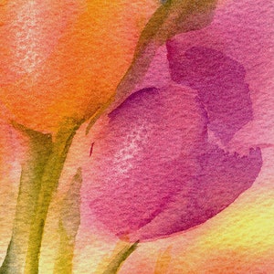 TULIPS Painting Print from Original Watercolor Painting by Connietownsart, Flower Art Print image 3