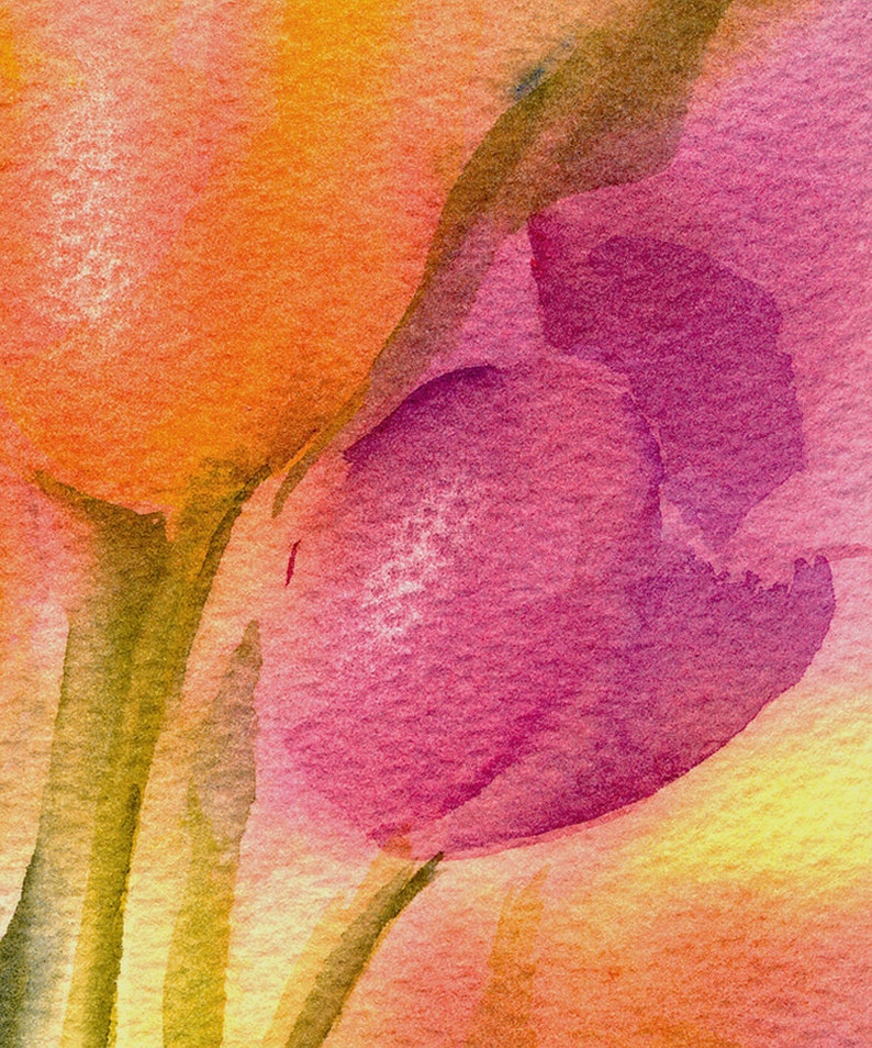 TULIPS Painting Print from Original Watercolor Painting by Connietownsart, Flower Art Print image 3