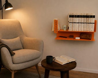 Custom Name Metal Bookshelf, Personalized Personal Library, 2-in-1 Wall Mounted and Desktop Book Organizer