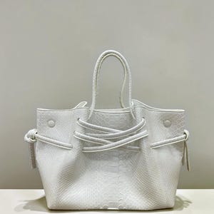 Real White Python Leather Top Handle Bag, Handmade Luxury Handbag, Exotic Leather Purse, Elegant Top Handle Gift for Her