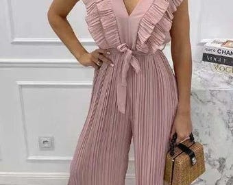 Kaia plisserad jumpsuit i 6 färger