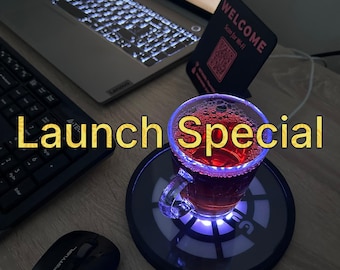 Custom RGB Gaming Coaster, Personalized LED Desk Accessory, LoL CS2 Sync (Bluetooth Wireless)