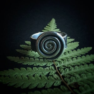 Silver Spiral Ring Nature Inspired Ring Spiral Ring Sacred Geometry Ring