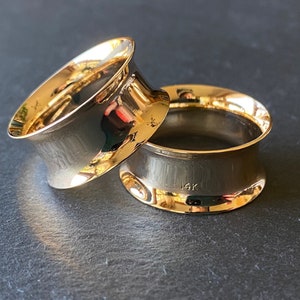 14kt Gold Tunnels ~ Gold Tunnels ~ Solid Gold Tunnels ~ 14kt GoldPlugs ~ Gold Plugs ~ Solid Gold Plugs