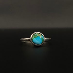 Sonoran Gold Turquoise Rings Simple Silver Turquoise Ring Size 6