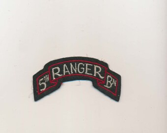 vintage patch, ribbon style. 5th battalion, Ranger patch, Army patch