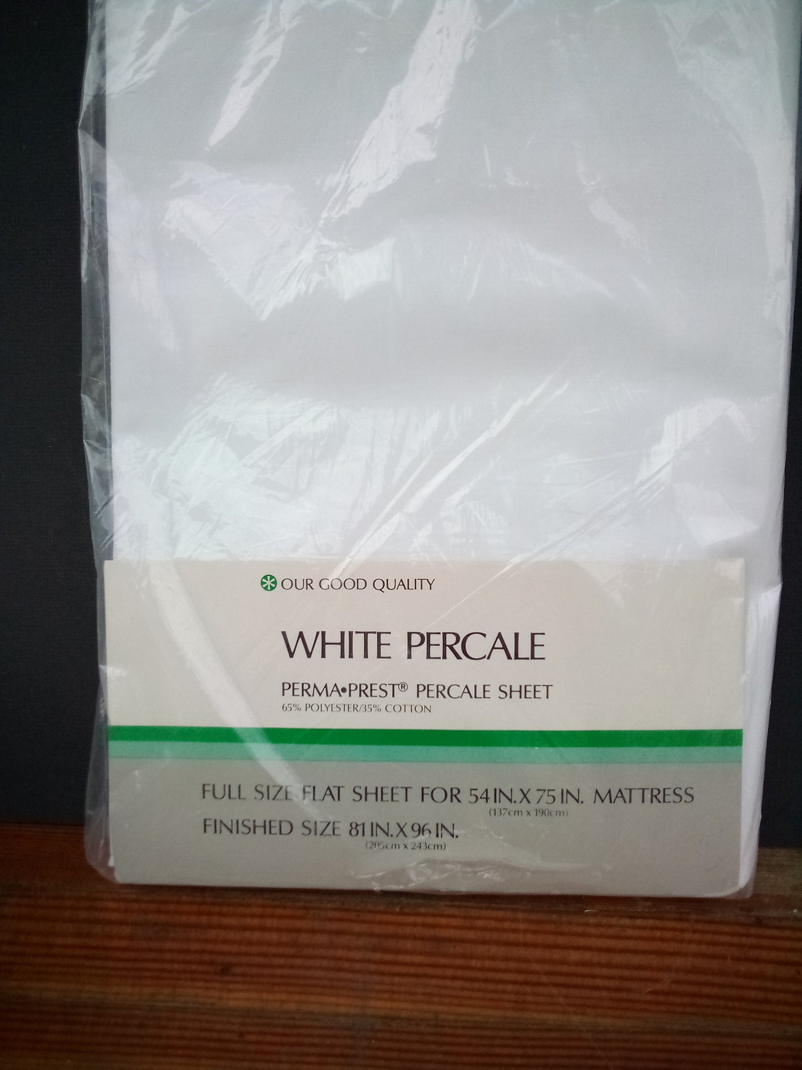 Vintage Bed Linen Full / Double Flat Sheet Sears White Poly Etsy