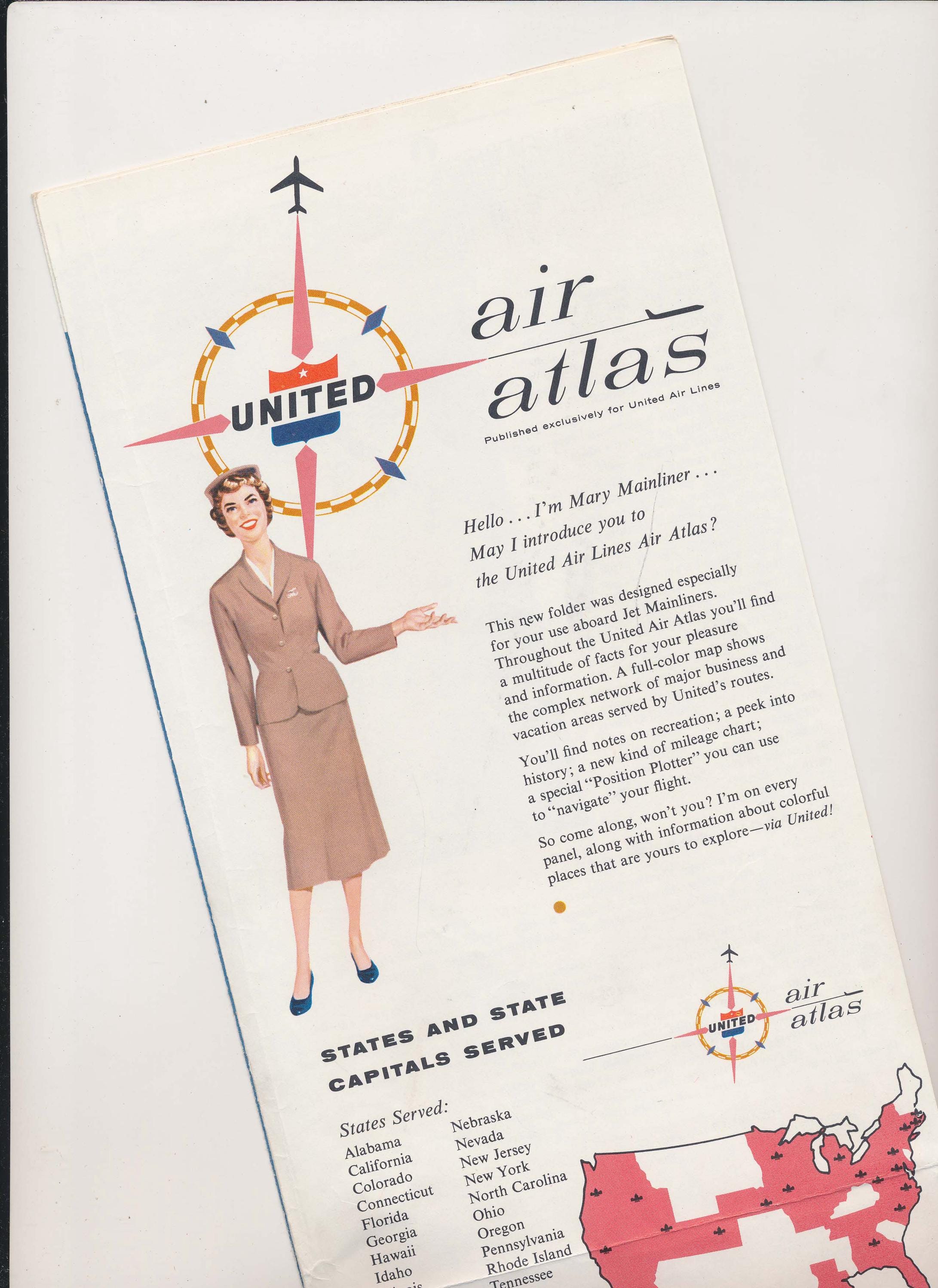 Vintage United Airlines Fold-out Brochure, 1961 - Etsy
