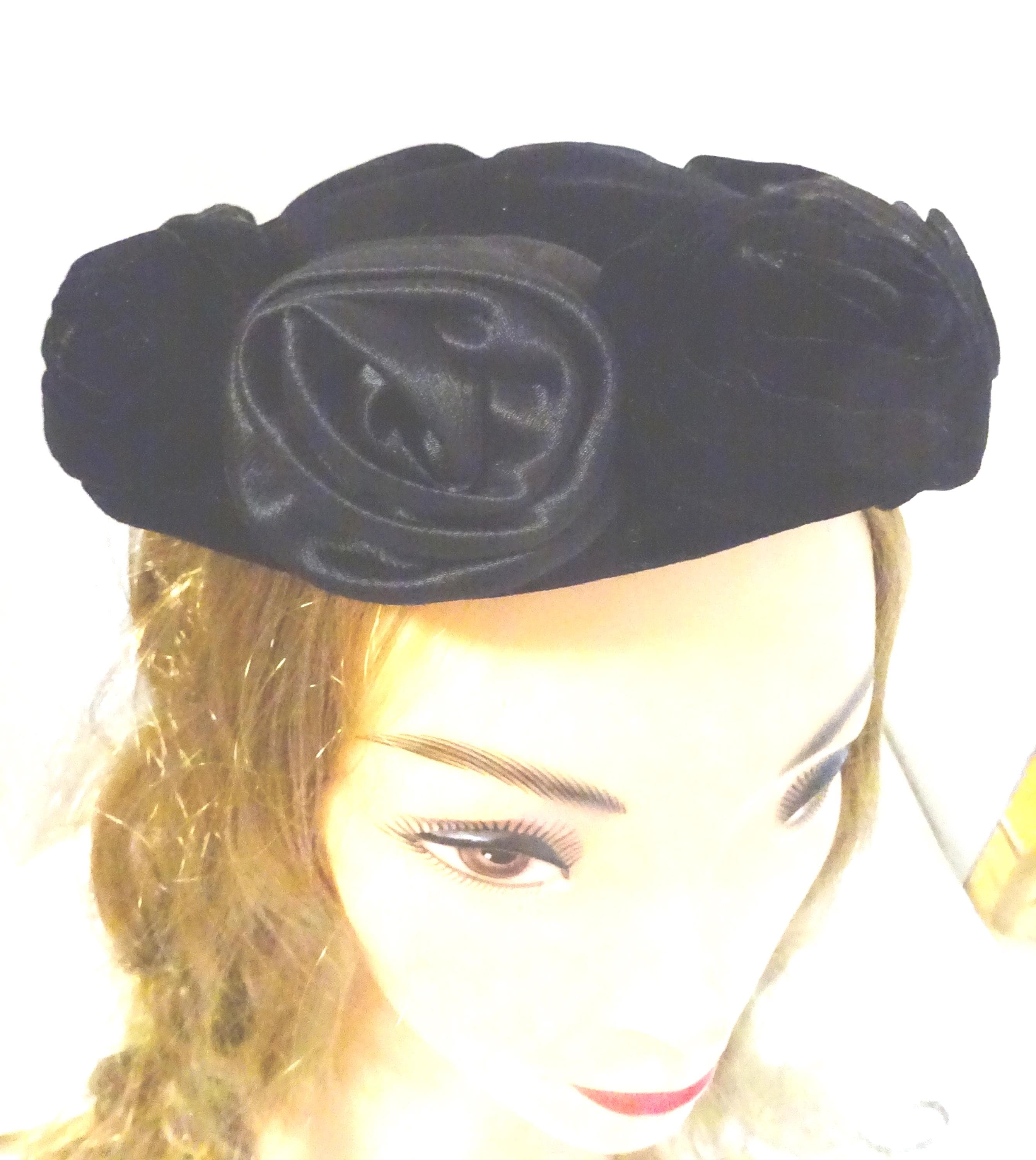 VTG Gene Doris Wool Pillbox Hat Veil Netting Brown Festival Size S 22 in Gene Doris Hat - Etsy main image 4