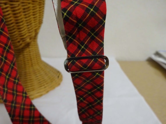 vintage men's necktie, tie it yourself red plaid … - image 3