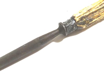 vintage antler handle knife sharpener, Lee
