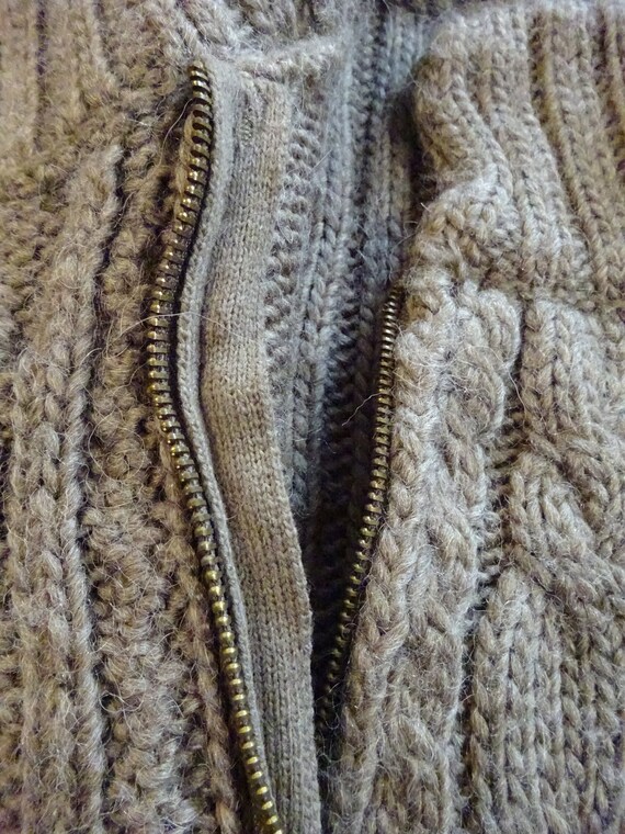 gray woman's chunky cable knit vest with faux fur… - image 4
