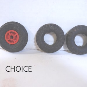toy car tires, choice, 2 matching, 1 with wheel