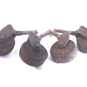 4 casters, authentic vintage steel casters with cast iron wheels, Beacon 5