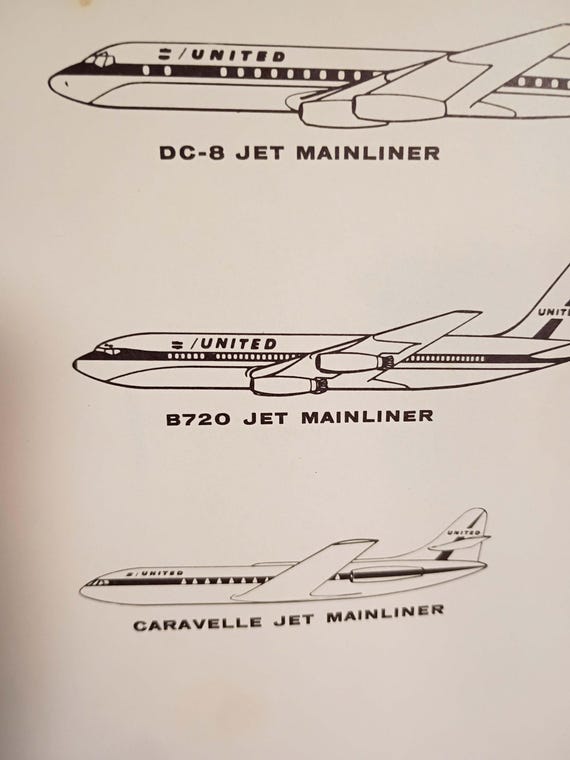 Vintage United Airlines Fold-out Brochure, 1961 - Etsy