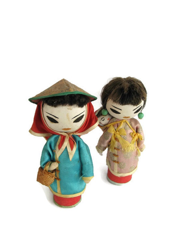 Chinese Mandarin dolls one with baby made in Taiwan vintage Etsy