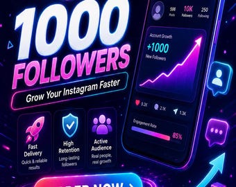 1000 Instagram Followers | Social Media Growth | Followers | Fast Delivery