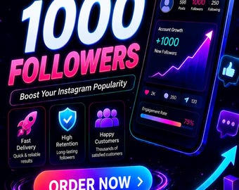 1000 Seguidores no Instagram | Crescimento nas Redes Sociais | Seguidores | Entrega Rápida