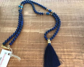 Lapis tassel necklace