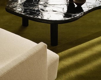 Hand Tufted Wool Rug: Milano Green, Modern Solid Rug