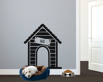 Personalized Dog House - Wall Decal Custom Vinyl Art Stickers