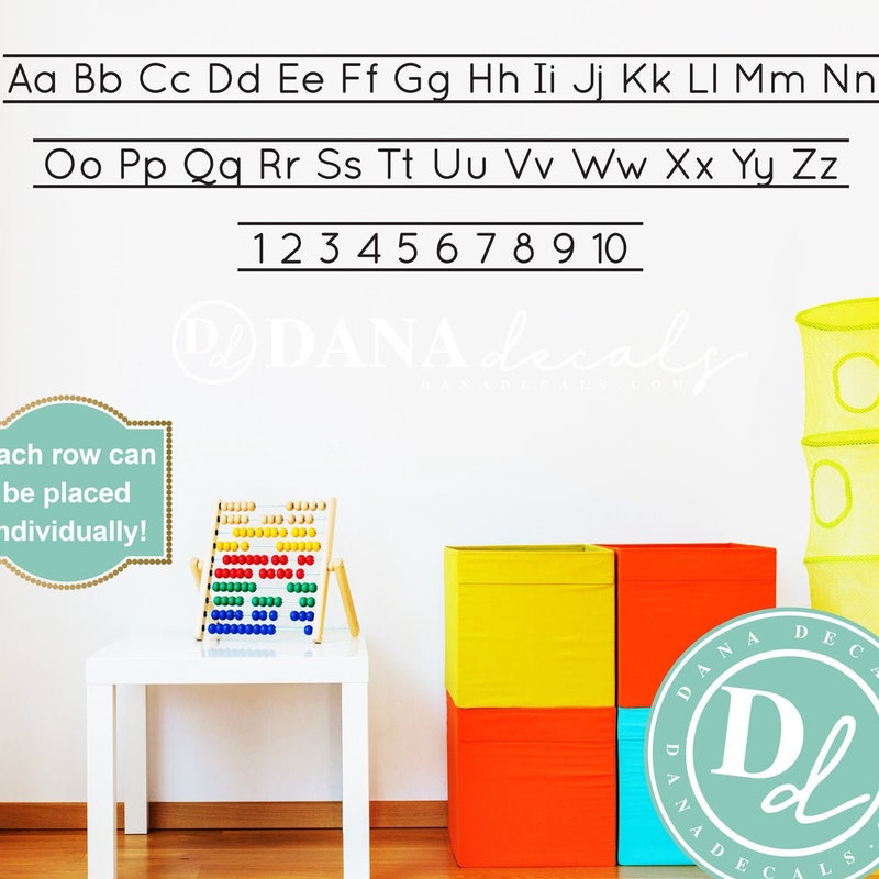 Alphabet Wall Decals Etsy