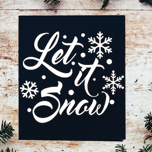 Let it Snow Christmas Time Decal- Christmas Quote Winter Vinyl Wall Decal for Storefront Windows, Walls, Christmas Decor, Let it Snow Song