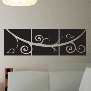 Elegant Vine Swirl Block Image - Wall Decal Custom Vinyl Art Stickers