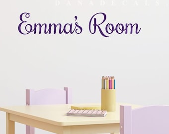 Custom Name Script Door Room Sign - Wall Decal Custom Vinyl Art Stickers for Kid's Rooms, Nurseries, Playrooms, Classrooms