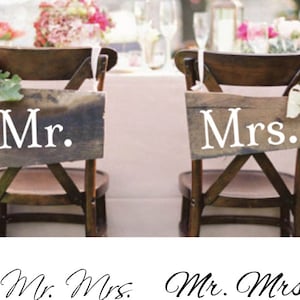 Mr. Mrs. Sign - Wall Decal Custom Vinyl Art Stickers for Weddings