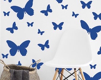 Multi-size Butterfly Wall Pattern Decal - Wall Decal Custom Vinyl Art Stickers for Nurseries, Living Rooms, Bedrooms, Kids Rooms, Homes