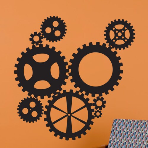 Steampunk Gears Wall Decal K742 Etsy