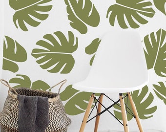 Large Palm Leaf Pattern- Custom Vinyl Removable Wall Decals Nature Leaf Tree Floral Wall Print