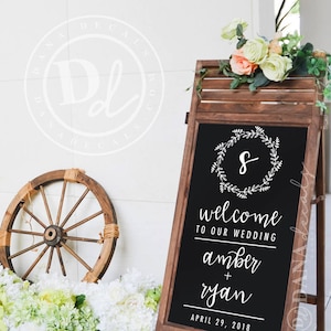 Elegant Wedding Welcome Sign Decal Decor Prop -Wall Decal Custom Vinyl Art Stickers for Weddings, Chalkboards, Mirrors, Signs *Decal ONLY*