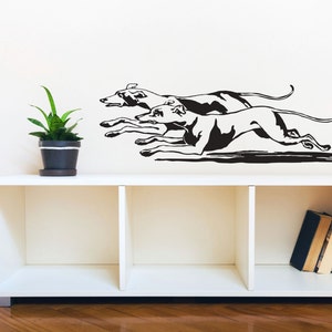 Running Greyhound Dogs Vintage - Animal Decor - Wall Decal Custom Vinyl Art Stickers for Interior Designers, Homes, Schools