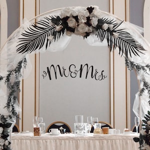 Mr And Mrs Wedding Decal Sign - Wall Decal Custom Vinyl Art Stickers for Weddings
